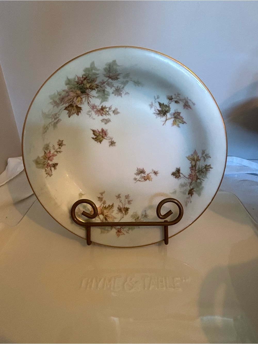 Haviland Limoges serving Bowl with Autumn Leaf Motif